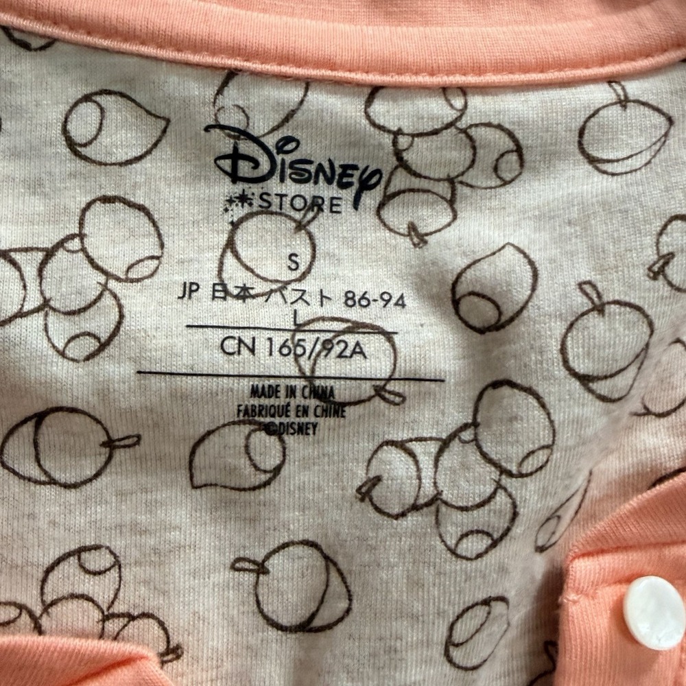 DISNEY STORE Women's S Henley Top Embroidered Chipmunks Chip & Dale Coral - Picture 5 of 5